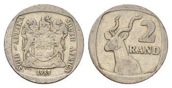 ЮАР 2 ранда 1989 KM 139 медь плакированная никелем 4626-945