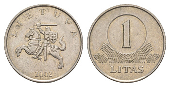 Литва 1 лит 2002 KM 111 медно-никель 4633-855
