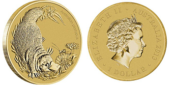 Австралия 1 доллар 2013 серия детёныши диких животных, австралийский утконос KM 2071 алюминиевая бронза UNC M40-13