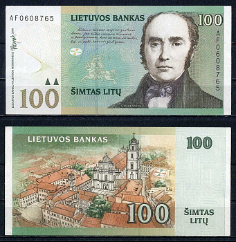 Литва 100 литов 2000  Pick 62  бумага  UNC (пресс) 451-988-3