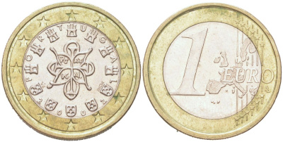 Португалия 1 евро 2002 KM 746 биметалл UNC 4126-714