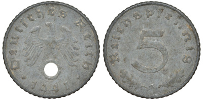 Германия 5 рейхспфеннигов 1941 A KM 100, J.370 цинк 4174-465