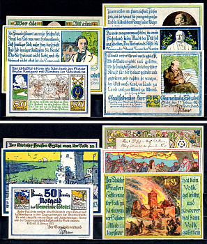 Штотель (Пруссия, Ганновер) полный набор из 12 нотгельдов (25 и 50 пфеннигов) ND Mehl Grabowski 1278.1 и 2 бумага UNC (пресс) 7556-59-1-1