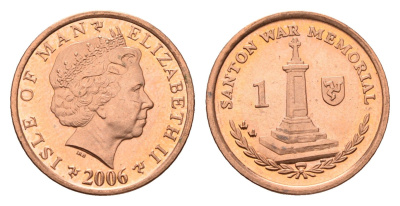 Остров Мэн 1 пенни 2006 KM 1253 сталь плакированная медью UNC 4649-1056