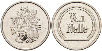 Нидерланды жетон ТОГОВОГО АВТОМАТА 1980-Е ПРОДАЖА СИГАРЕТ, диаметр 22,5 мм. белый металл 4573-644
