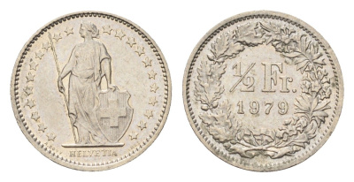 Швейцария 1/2 франка 1979 KM 23a медно-никель 4685-861