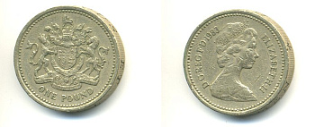 Великобритания 1 фунт 1983 Елизавета II (1952-2022) KM 933, Spink 4221 никель латунь 59-126