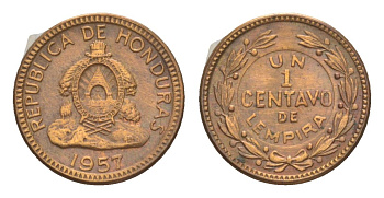 Гондурас 1 сентаво 1957 KM 77.2 бронза 4644-245