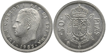 Испания 50 песет 1983 Хуан Карлос I (1975-2001) KM 825 медно-никель UNC 4111-1045