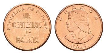 Панама 1 сентесимо 2017 Уррака KM 125 цинк плакированный медью UNC 4643-1229