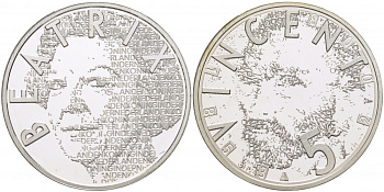 Нидерланды 5 евро 2003 150 лет со дня рождения Винсента ван Гога (1853-1890) KM 245 серебро PROOF 1080-9-13