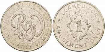 АНГЛИЯ ЖЕТОН R@W, PROPERTY OF MACHINE белый металл 32-316