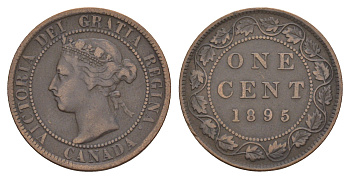Канада 1 цент 1895 Виктория (1837-1901) KM 7 бронза 1518-1335