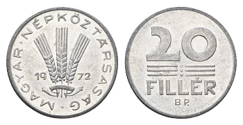 Венгрия 20 филлеров 1972 BP KM 573 алюминий aUNC 4664-1135