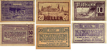Австрия, Санкт-Йохан-на-Вимберге набор из 3 банкнот, 10, 20, 50 геллеров 1920 нотгельд, 5 мая 1920, Верхняя Австрия   бумага   7555-30-3-2