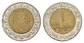 Египет 1 фунт 2007 KM 940a биметалл 4652-427