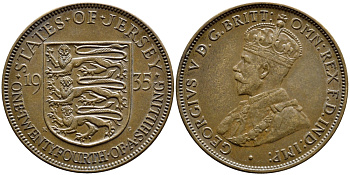 Джерси 1/24 шиллинга 1935 Георг V (1910-1936) KM 15 бронза 37-725