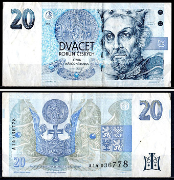Чехия 20 крон 1994 Pick 10 a бумага 7204-8-2-1