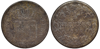 Бавария 1 крейцер 1870 Людвиг II (1864-1886) KM 487 серебро 75-1553