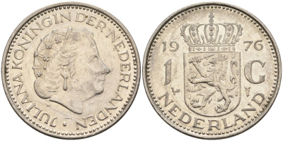 Нидерланды 1 гульден 1976 Юлиана (1948-1980) KM 184а никель 4171-125