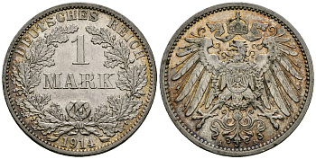 Германия 1 марка 1914 A KM 14 серебро 4172-442