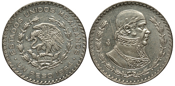 Мексика 1 песо 1964 Хосе Мария Морелос KM 459 серебро 107-1125