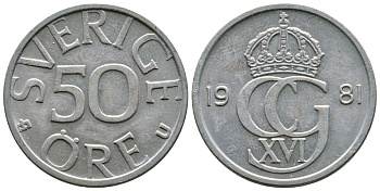 Швеция 10 эре 1981 U Карл XVI Густав (1973- ) KM 850 медно-никель 4110-934