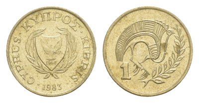 Кипр 1 цент 1983 KM 53.1 никель латунь UNC 4649-1141