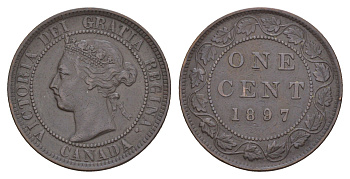 Канада 1 цент 1897 Виктория (1837-1901) KM 7 бронза 1518-1422
