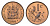ЮАР 1 цент 1970 герб, капские воробьи KM 82 бронза UNC 4687-112
