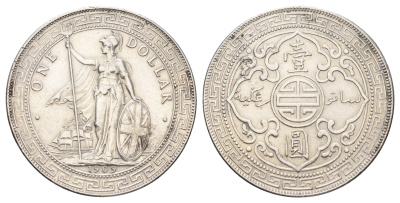 Великобритания 1 доллар 1909 Эдуард VII (1901-1910) KM T5 серебро 10-020-42