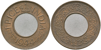 Британская Индия 1 пайс 1944 Георг VI (1936-1952) KM 533 бронза 33-1033