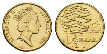 Австралия 1 доллар 1993 Landcare Australia — организация по защите окружающей среды KM 208 алюминиевая бронза UNC 4671-513