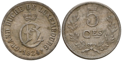 Люксембург 5 сантимов 1924 Шарлотта (1918-1964) KM 33 медно-никель 4602-359