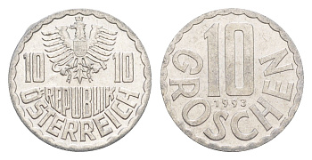 Австрия 10 грошей 1993 KM 2878 алюминий 4147-736