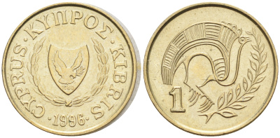 Кипр 1 цент 1996  KM 53.3 никель латунь    4115-369