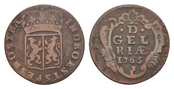 Нидерланды, Гелдерланд 1 дуит 1765 Голландская Республика KM 93 медь 441-112