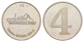 Германия, Мюнстерланд телефонный жетон 1999-2000 диаметр 30 мм, вес 9,4 гр белый металл UNC 4645-1041