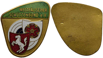 ГЕРМАНИЯ МЕДАЛЬ ND ЧЕМПИОНАТ ВЕСТФАЛИИ ПО СПОРТИВНОЙ СТРЕЛЬБЕ. WESTFALISCHER SCHUTZENBUND e.V. 01-107-45