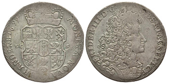 Бранденбург-Пруссия 2/3 талера 1699 LCS, Фридрих III (1688-1701) KM 612, Schroetter 142 серебро 00-822-53