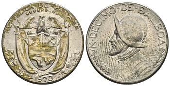 Панама 1/10 бальбоа 1970  KM 10 медь плакированная медно-никелем  aUNC  4609-926