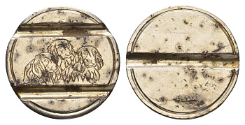 Италия жетон три собаки, диаметр 24 мм, вес 6 гр нержавеющая сталь 4670-725