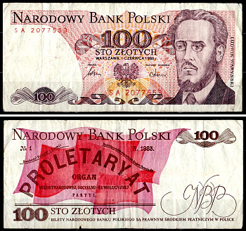Польша 100 злотых 1986 Pick 143 e бумага 7204-75-3-1