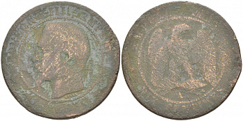 ФРАНЦИЯ 10 САНТИМОВ 187х А KM 771.1 бронза 4403-836