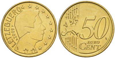 Люксембург 50 евроцентов 2009 KM 80 нордик UNC 4148-746