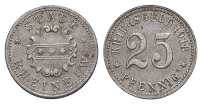 Райне 25 пфеннигов 1918 Funck 447.1, Men18 26979.1 железо 4657-1111