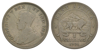 Британская Восточная Африка 1 шиллинг 1921 Георг V (1910- 1936) KM 21 серебро 4178-414