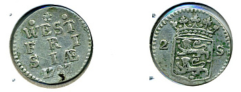 НИДЕРЛАНДЫ ЗАПАДНАЯ ФРИЗИЯ 2 ШТЮБЕРА 1787 KM 106.2 серебро 503-132