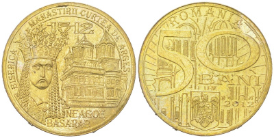 Румыния 50 бань 2012 500 лет началу правления Нягоя I Басараба KM 287 никель латунь UNC 183-952