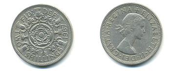 Великобритания 2 шиллинга (флорин) 1967 Елизавета II (1952-2022) KM 906, Spink 4146 медно-никель 80-135